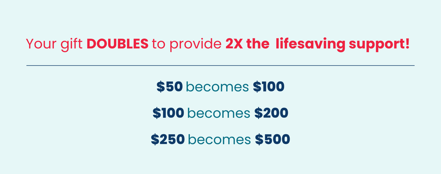 Donation Page RD Your gift DOUBLES to provide 2X the lifesaving support!